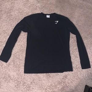 Crest gymshark mens Black long sleeve athletic shirt.